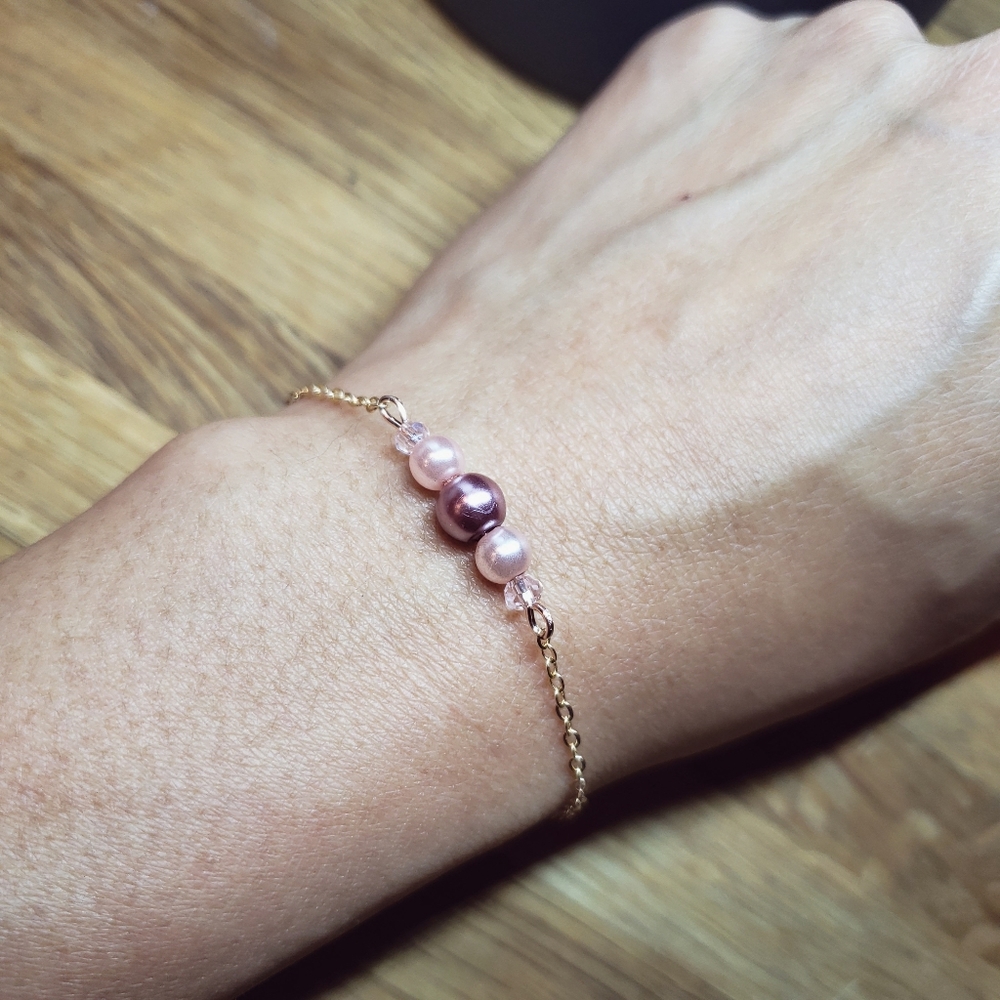 Delicate Skinny Swarovski Crystal Golden Bracelet